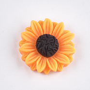 Resin Cabochons, Sunflower, Dark Orange, 24x7mm(CRES-T010-59B)