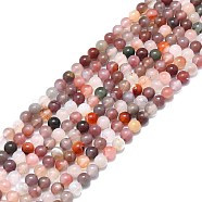 Natural Agate Beads Strands, Round, 6mm, Hole: 0.8mm, about 63pcs/strand, 15.55 inch(39.5cm)(G-F715-108A)