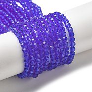 Transparent Glass Beads, Faceted(32 Facets), Round, Mauve, 4mm, Hole: 0.7mm, about 94~96pcs/strand, 14.17~14.37 inch(36~36.5cm)(EGLA-A035-T4mm-D21)