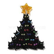 Christmas Themed  Acrylic Pendants, with Iron Findings, Christmas Tree, 51x38x2mm, Hole: 1.2mm(SACR-P023-B04)
