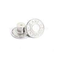 Alloy Button Pins for Jeans, Nautical Buttons, Garment Accessories, Round, Platinum, 17mm(PURS-PW0009-01B-01P)