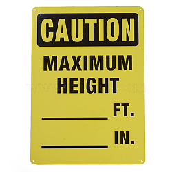 UV Protected & Waterproof Aluminum Warning Signs, Caution - Maximum Height __ Ft __ In Sign, Yellow, 350x250x1mm, Hole: 4mm(X-AJEW-WH0111-C05)