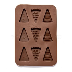 Triangle Food Grade Silicone Molds, Fondant Molds, For DIY Cake Decoration, Chocolate, Candy, UV Resin & Epoxy Resin Craft Making, Coconut Brown, 143x98x10.5mm, Inner Diameter: 33x22.5mm(DIY-I061-04)