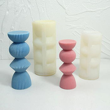 Geometric Candle Silicone Molds, For Scented Candle Making, White, 6x5.5x13.5cm