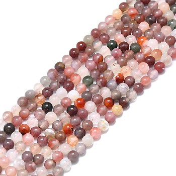 Natural Agate Beads Strands, Round, 6mm, Hole: 0.8mm, about 63pcs/strand, 15.55 inch(39.5cm)