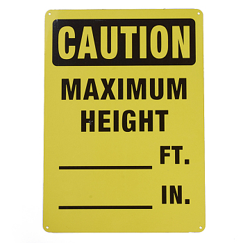 UV Protected & Waterproof Aluminum Warning Signs, Caution - Maximum Height __ Ft __ In Sign, Yellow, 350x250x1mm, Hole: 4mm