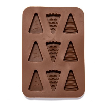 Triangle Food Grade Silicone Molds, Fondant Molds, For DIY Cake Decoration, Chocolate, Candy, UV Resin & Epoxy Resin Craft Making, Coconut Brown, 143x98x10.5mm, Inner Diameter: 33x22.5mm
