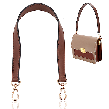 Imitation Leather Bag Straps, with Alloy Swivel Clas, Coconut Brown, 50.4x1.55cm
