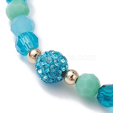 bracelets extensibles en perles rondes à facettes en verre(BJEW-JB10057-01)-3