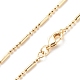 Halskette mit Kugel- und Säulengliederketten aus Messing für Damen(NJEW-P265-22G)-1