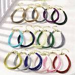 Women's Polyester Bracelets, Multi-strand Bracelets, Golden, Mixed Color, 7.24 inch(18.4cm)(BJEW-H642-02G)