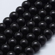 Natural Ebony Wood Beads Strands, Round, 6mm, Hole: 1mm, about 67pcs/strand, 15.1 inch(38.5cm)(X-WOOD-F006-03-6mm)