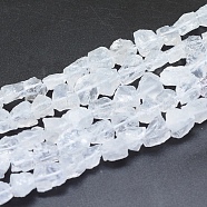 Raw Rough Natural Quartz Crystal Beads Strands, Rock Crystal, Nuggets, 6~12x6~10x5~8mm, Hole: 0.7mm, about 48pcs/strand, 15.75 inch(40cm)(G-I279-B12)