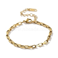 316 Surgical Stainless Steel Box Chain Bracelet, Rectangle Link Chain Bracelet, Golden, 5-7/8 inch(15cm)(BJEW-M305-10G)