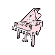Music Theme Enamel Pins, Alloy Brooch, Piano, Packaging: 60x40mm(PW-WG50684-03)