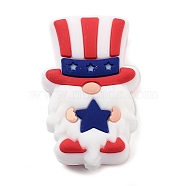 Independence Day Theme Silicone Beads, Dwarf, 29x18x8mm, Hole: 2mm(SIL-M005-01E)