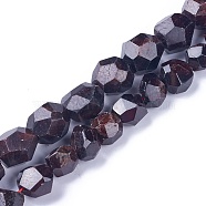 Natural Garnet Beads Strands, Faceted, Round, 12~17x10~15x10~15mm, Hole: 1.5mm, about 30pcs/strand, 15.3 inch(39cm)(G-I225-05-A)