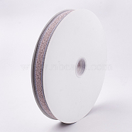 Polyester Ribbon, Pink, 1 inch(25~26mm), about 100yards/roll(91.44m/roll)(SRIB-T003-10G)