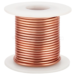 Custom Round Aluminum Wire, Rose Gold, 9 Gauge, 3mm, about 26.25 Feet(8m)/Roll(AW-WH0002-15A-RG)