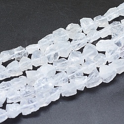 Raw Rough Natural Quartz Crystal Beads Strands, Rock Crystal, Nuggets, 6~12x6~10x5~8mm, Hole: 0.7mm, about 48pcs/strand, 15.75 inch(40cm)(G-I279-B12)