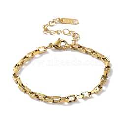 316 Surgical Stainless Steel Box Chain Bracelet, Rectangle Link Chain Bracelet, Golden, 5-7/8 inch(15cm)(BJEW-M305-10G)