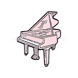 Music Theme Enamel Pins, Alloy Brooch, Piano, Packaging: 60x40mm(PW-WG50684-03)