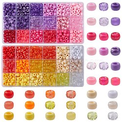 1620Pcs 36 Style Transparent & Opaque Plastic Beads, Glitter Powder & Frosted, Barrel, Mixed Color, 9x6mm, Hole: 3.8mm, about 45pcs/style(KY-YW0001-42)