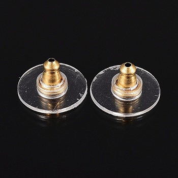 304 Stainless Steel Ear Nuts, Bullet Clutch Earring Backs with Pad, for Droopy Ears, with Plastic, Golden, 11x6mm, Hole: 1mm