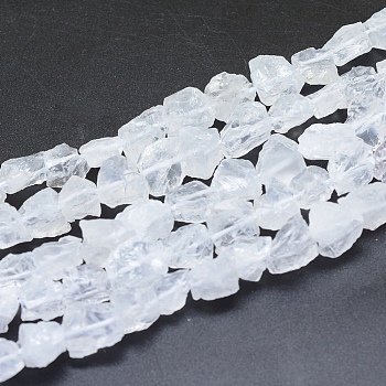 Raw Rough Natural Quartz Crystal Beads Strands, Rock Crystal, Nuggets, 6~12x6~10x5~8mm, Hole: 0.7mm, about 48pcs/strand, 15.75 inch(40cm)