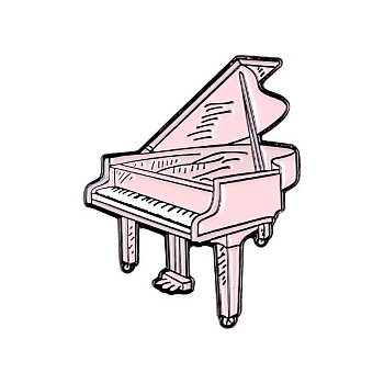 Music Theme Enamel Pins, Alloy Brooch, Piano, Packaging: 60x40mm