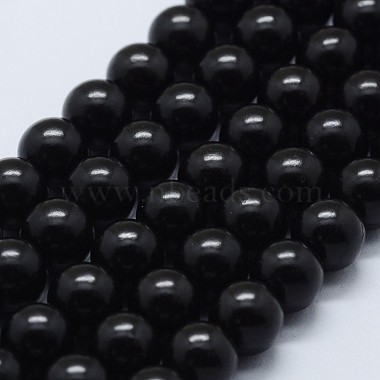 6mm Black Round Wood Beads