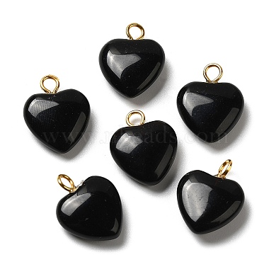 Golden Heart Obsidian Pendants