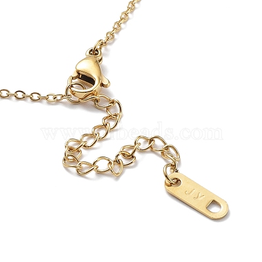 Colorful Enamel Smile Face Pendant Necklace with 201 Stainless Steel Cable Chains(NJEW-D055-05G)-5