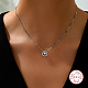 Cubic Zirconia Ring Pendant Necklaces with 925 Sterling Silver Box Chains(IA4948-2)-1
