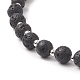 Natural Lava Rock & Synthetic Turquoise Rosary Bead Necklace(NJEW-JN04238)-7