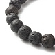 Natural Lava Rock & Non-magnetic Synthetic Hematite Round Beads Energy Power Stretch Bracelets Sett(BJEW-JB07051)-7