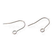 304 Stainless Steel Earring Hooks, Ear Wire, with Horizontal Loop, Stainless Steel Color, 18mm, Hole: 2mm, 21 Gauge, Pin: 0.7mm(STAS-P263-04P)