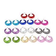 Ring Acrylic Stud Earrings, Half Hoop Earrings with 316 Surgical Stainless Steel Pins, Mixed Color, 24.5x6mm(EJEW-P251-34)