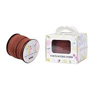 Faux Suede Cord, Faux Suede Lace, Paper Box Packing, Saddle Brown, 3.0x1.4mm, about 98.43yards/roll(90m/roll)(LW-JP0001-3.0mm-1104)