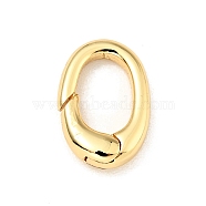 Brass Spring Gate Rings, Oval, Cadmium Free & Lead Free, Long-Lasting Plated, Real 18K Gold Plated, 12x8x3mm, Hole: 5x8mm(KK-G416-64G)