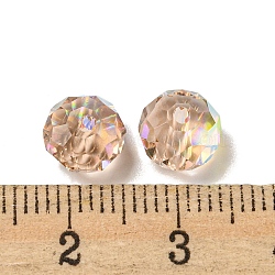 Electroplate Glass Beads, Rondelle, PapayaWhip, 8x6mm, Hole: 1.6mm, 100pcs/bag(EGLA-Z004-01B-16)