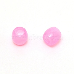 Resin Large Hole Beads, Barrel, Pearl Pink, 11.5x11mm, Hole: 6mm, about 49pcs/32g(RESI-TAC0001-95F)