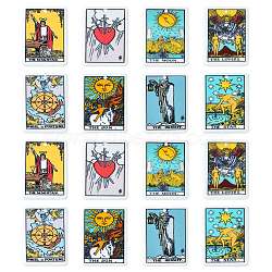 16Pcs 8 Styles Printed Opaque Acrylic Pendants, Rectangle with Tarot Pattern, Mixed Color, 35x26x2mm, Hole: 1.8mm, 2pcs/style(SACR-CJ0001-41)