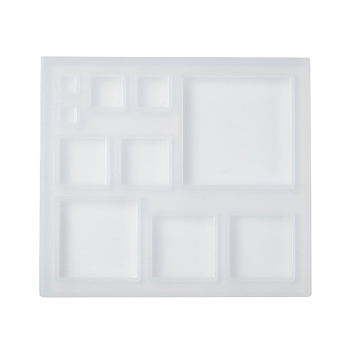 Silicone Molds, Resin Casting Molds, For UV Resin, Epoxy Resin Jewelry Making, Square, White, 87x77x6.5mm