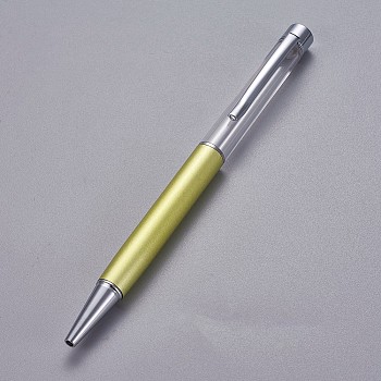Creative Empty Tube Ballpoint Pens, with Black Ink Pen Refill Inside, for DIY Glitter Epoxy Resin Crystal Ballpoint Pen Herbarium Pen Making, Silver, Dark Khaki, 140x10mm