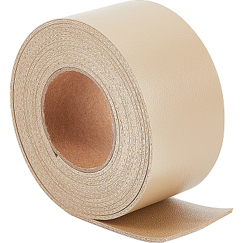 2M PVC Double Face Imitation Leather Ribbons, for Clothes, Bag Making, Wheat, 37.5mm, about 2.19 Yards(2m)/Roll