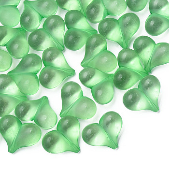 Transparent Acrylic Beads, Heart, Medium Sea Green, 17.5x22x10mm, Hole: 1.4mm, about 260pcs/500g