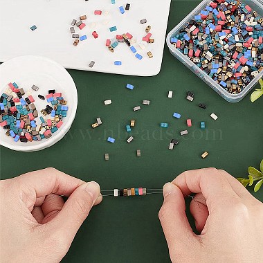 800Pcs 8 Colors 2-Hole Glass Seed Beads(SEED-CN0001-05)-3