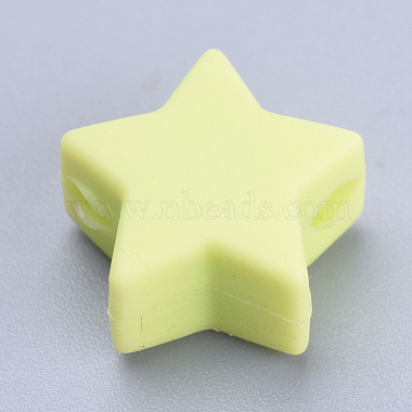 14mm GreenYellow Star Silicone Beads