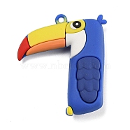 Cartoon PVC Plastic Big Pendants, Number 7 Charm, Bird, 50x42x15mm, Hole: 3mm(KY-M004-01H)